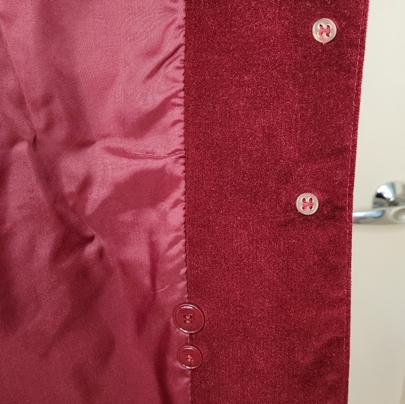 80s Burgundy Velvet Blazer Jacket - Picture 11 of 13